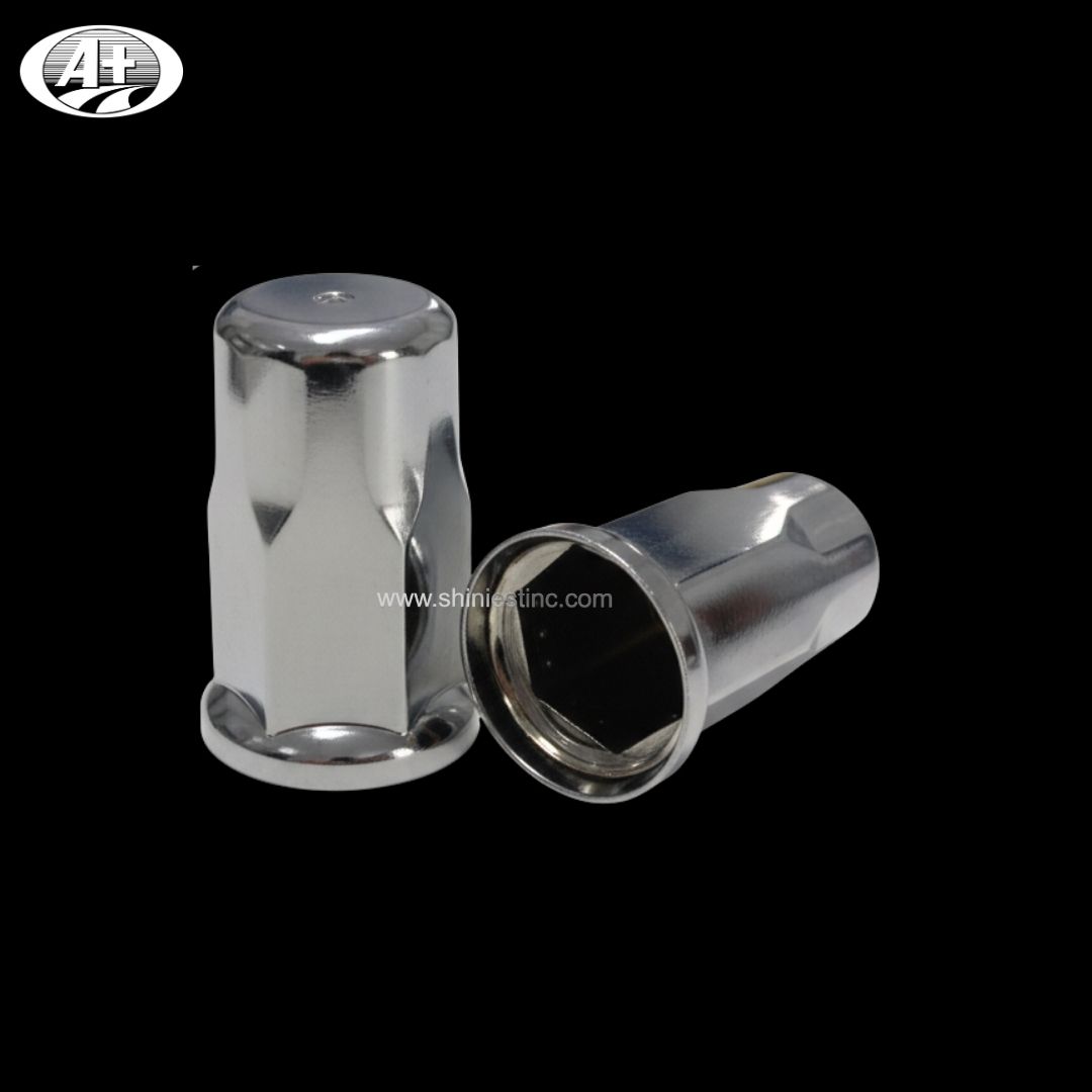 Us 22.5” ABS Chrome 33mm Flanged Round Wheel Nut Cover