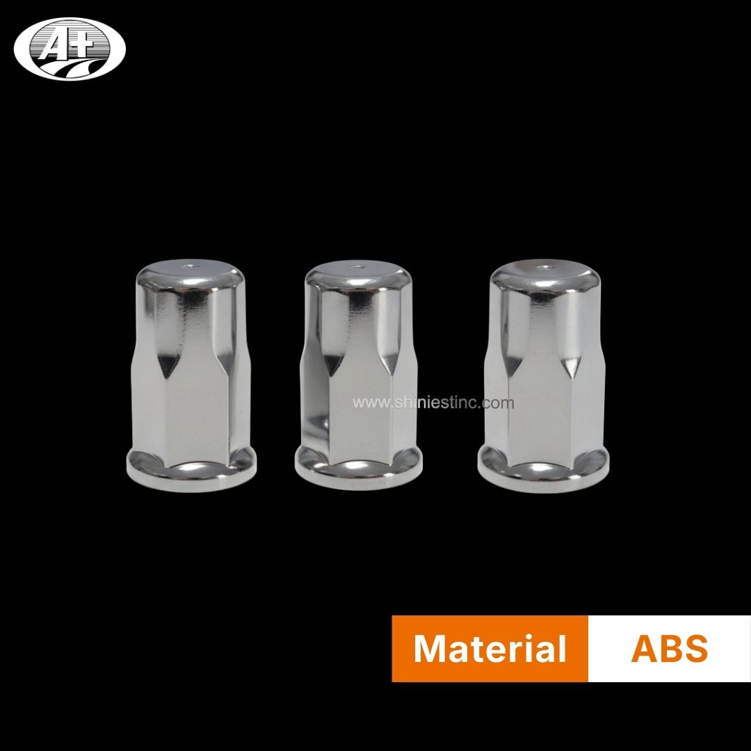 Us 22.5” ABS Chrome 33mm Flanged Round Wheel Nut Cover