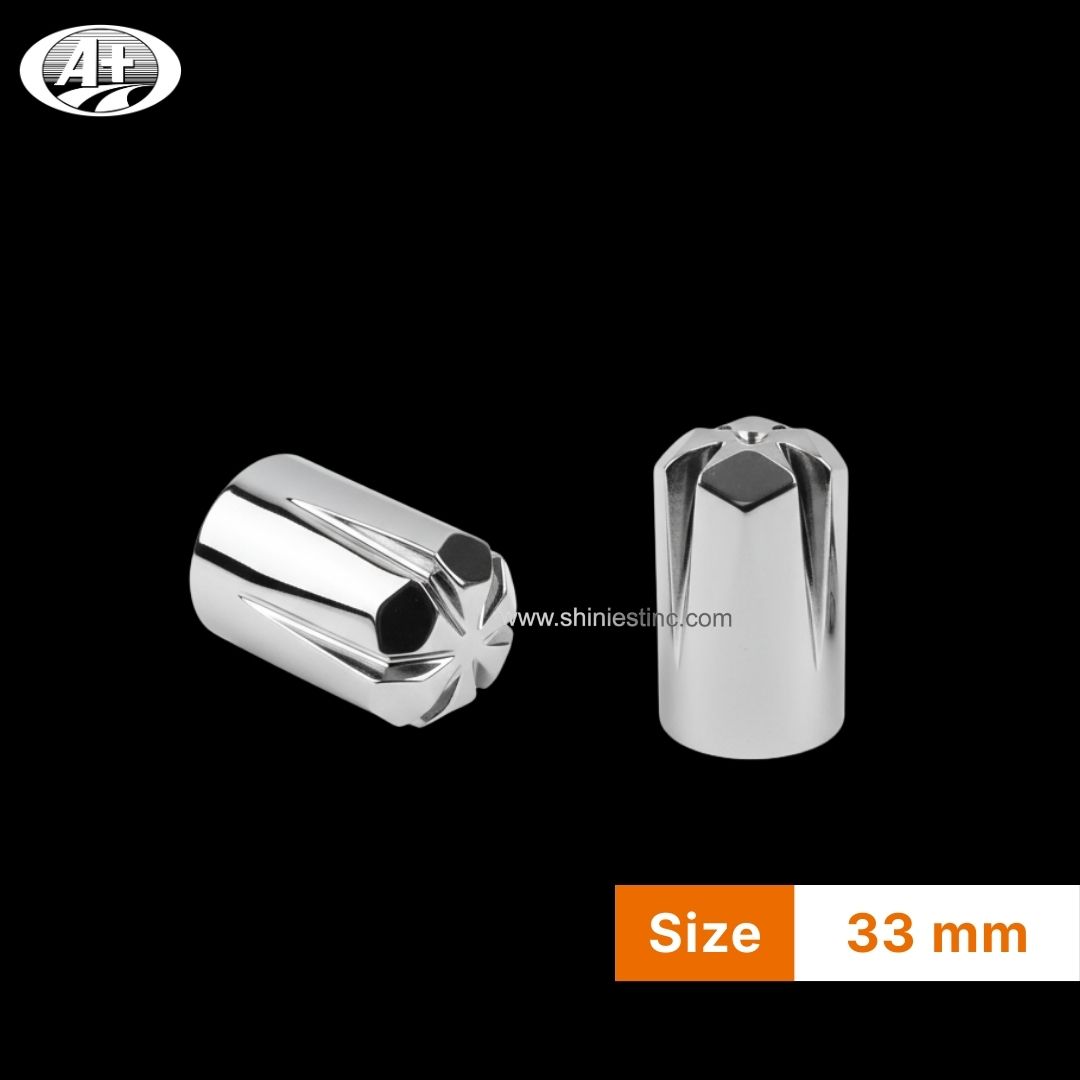 Us 22.5” ABS Chrome 33mm Star-Shape Wheel Nut Cover
