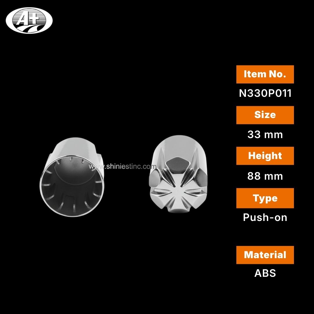 Us 22.5” ABS Chrome 33mm Star-Shape Wheel Nut Cover