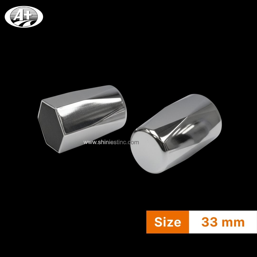 Us 22.5” ABS Chrome 33mm Hex-Style Nut Protection Cover