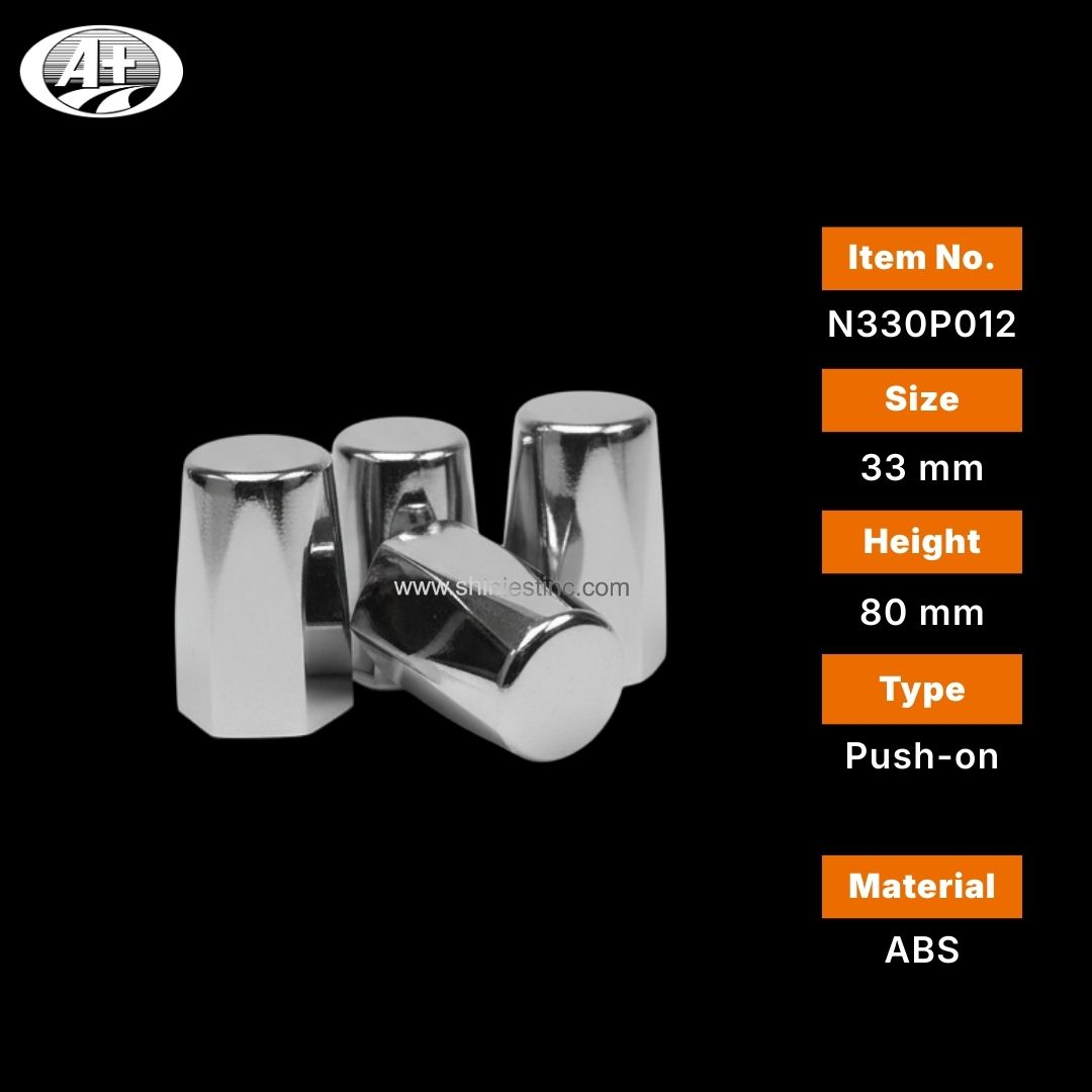 Us 22.5” ABS Chrome 33mm Hex-Style Nut Protection Cover