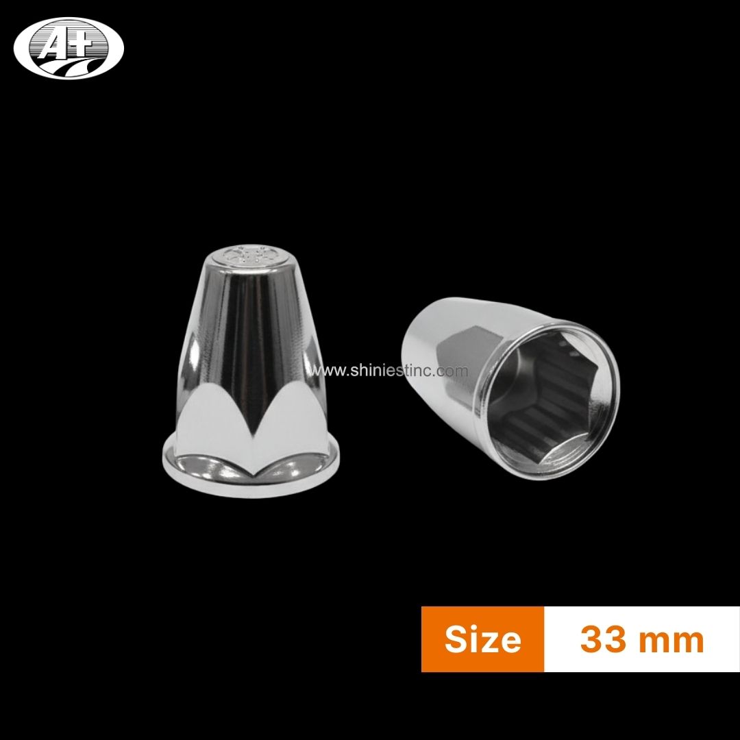 Us 22.5” ABS Chrome 33mm Flanged Round Wheel Cover