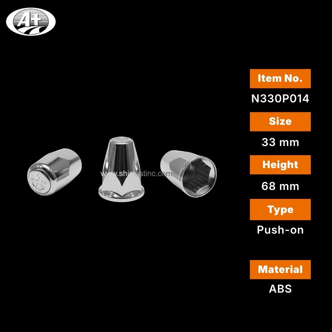 Us 22.5” ABS Chrome 33mm Flanged Round Wheel Cover