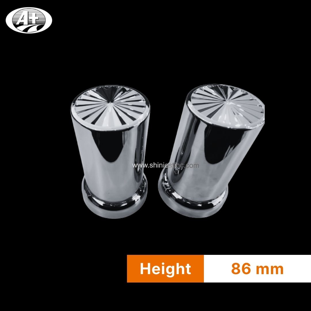 Us 22.5” ABS Chrome 33mm Cylindrical Wheel Nut Cover