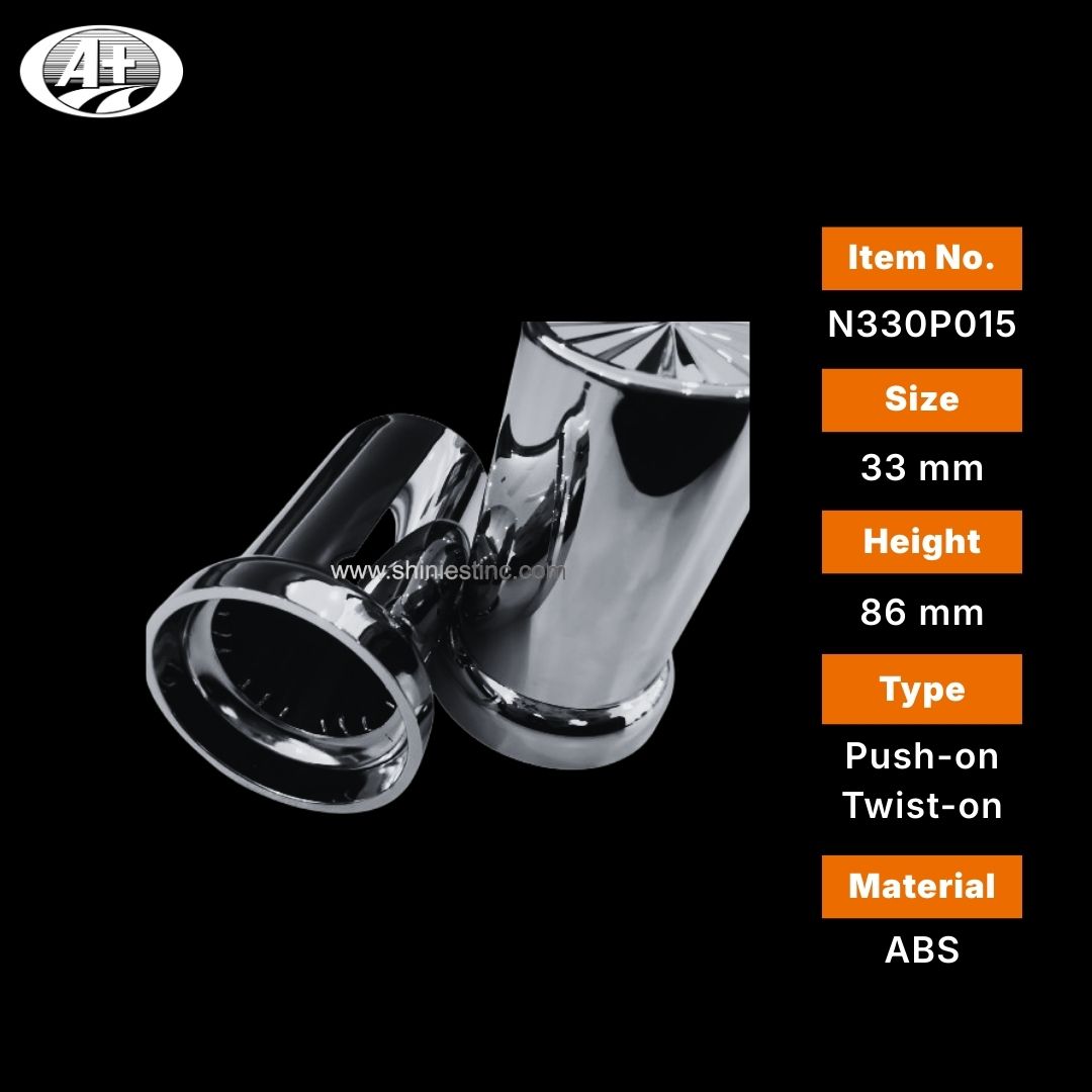 Us 22.5” ABS Chrome 33mm Cylindrical Wheel Nut Cover