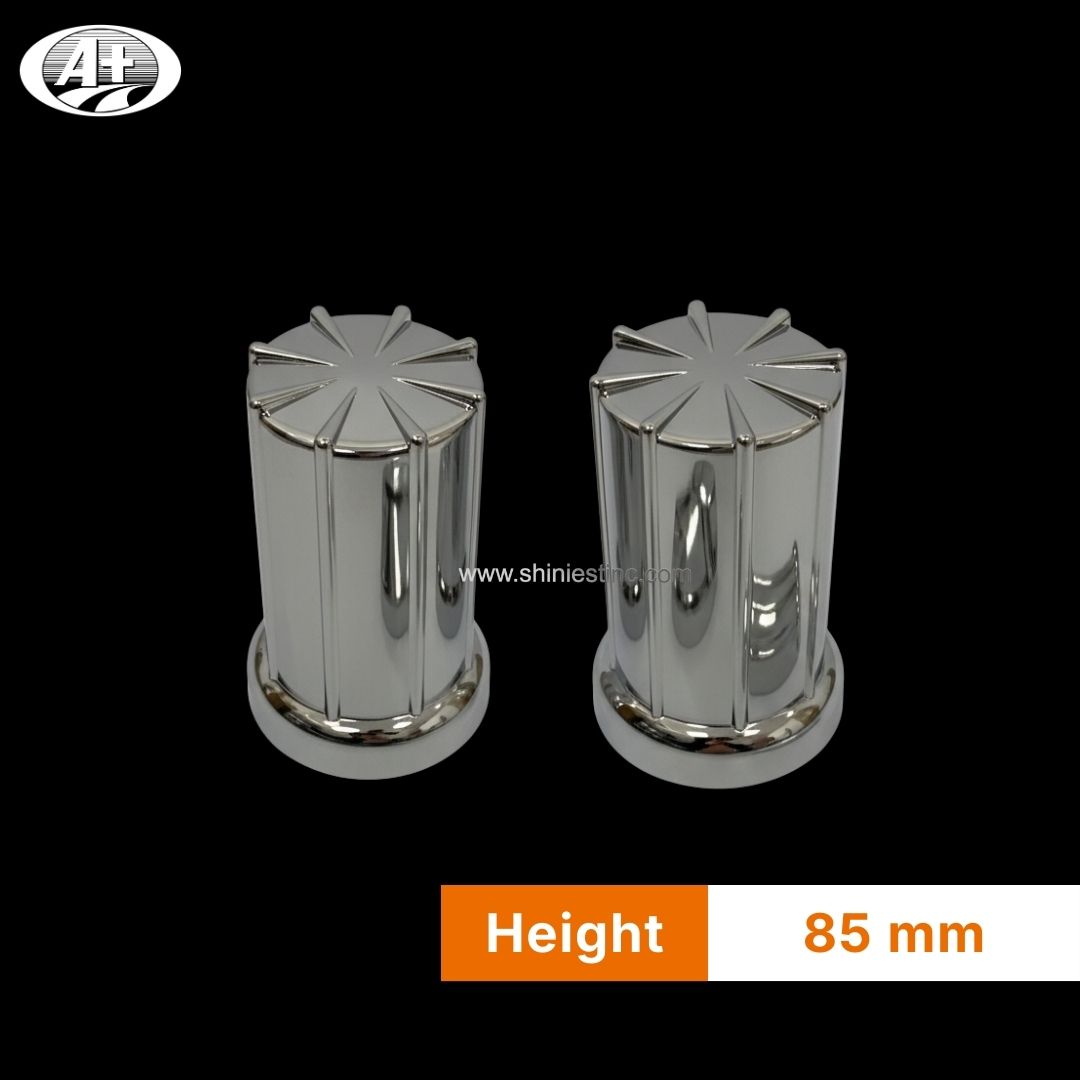 Us 22.5” ABS Chrome 33mm Ribbed Cylindrical Nut Cover