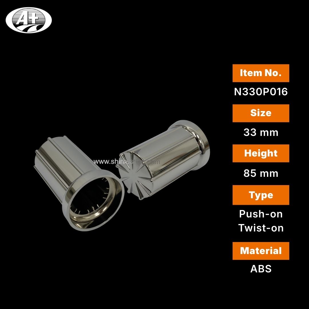 Us 22.5” ABS Chrome 33mm Ribbed Cylindrical Nut Cover