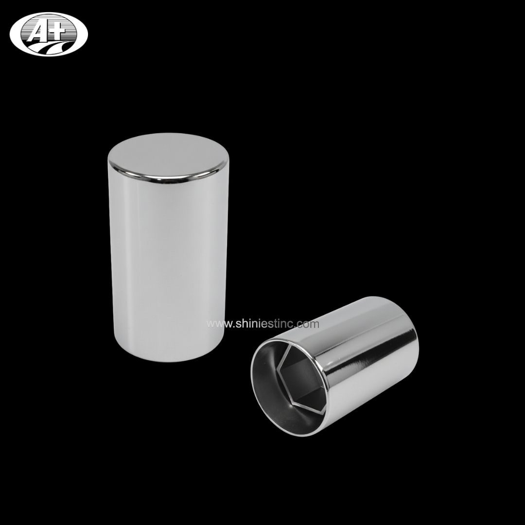 ABS Chrome 33mm Cylindrical Wheel Nut Cover for 22.5” Trucks