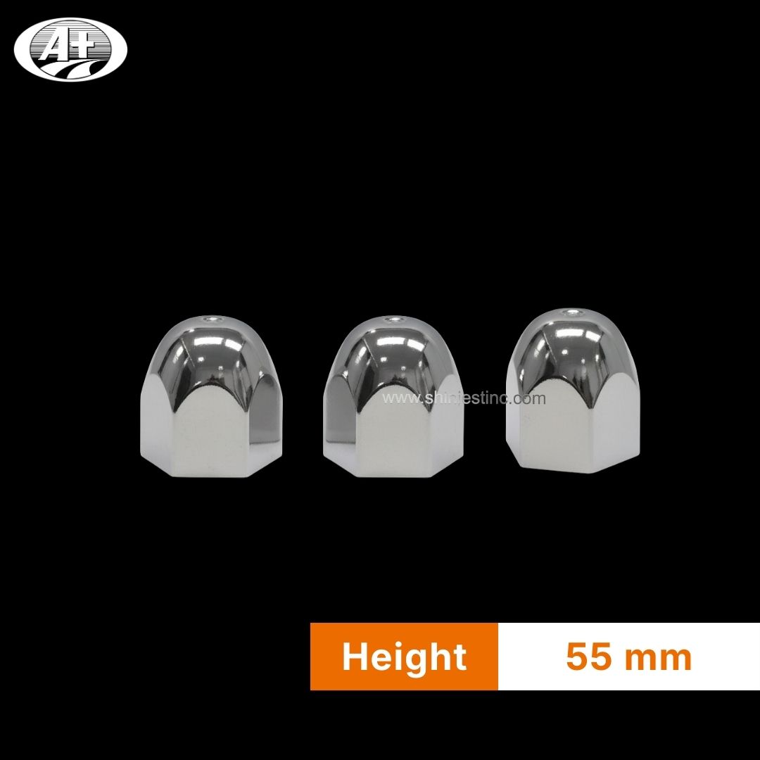 33mm ABS Chrome Dome Nut Cover for 22.5” Truck Wheels