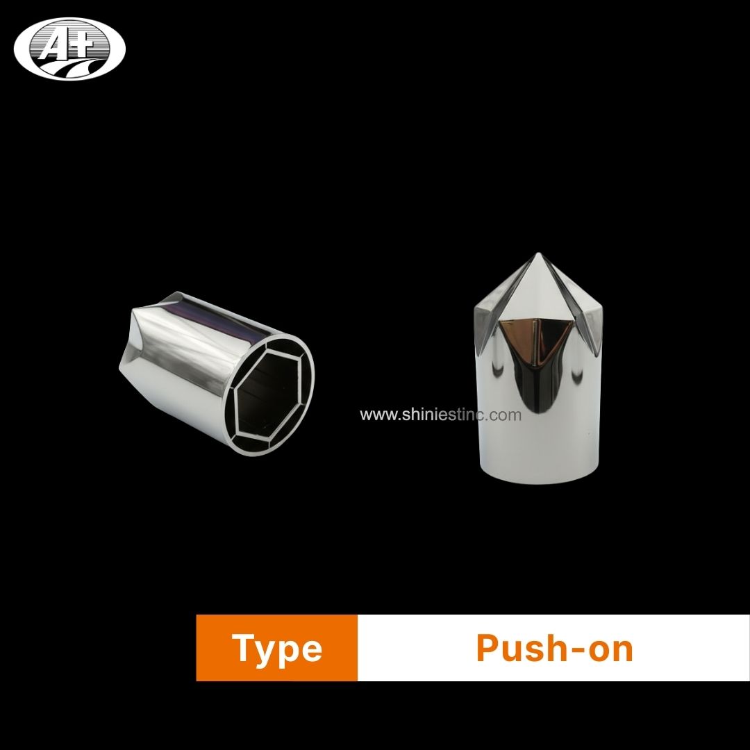 ABS Chrome 33mm Diamond Wheel Nut Cover for 22.5” Trucks