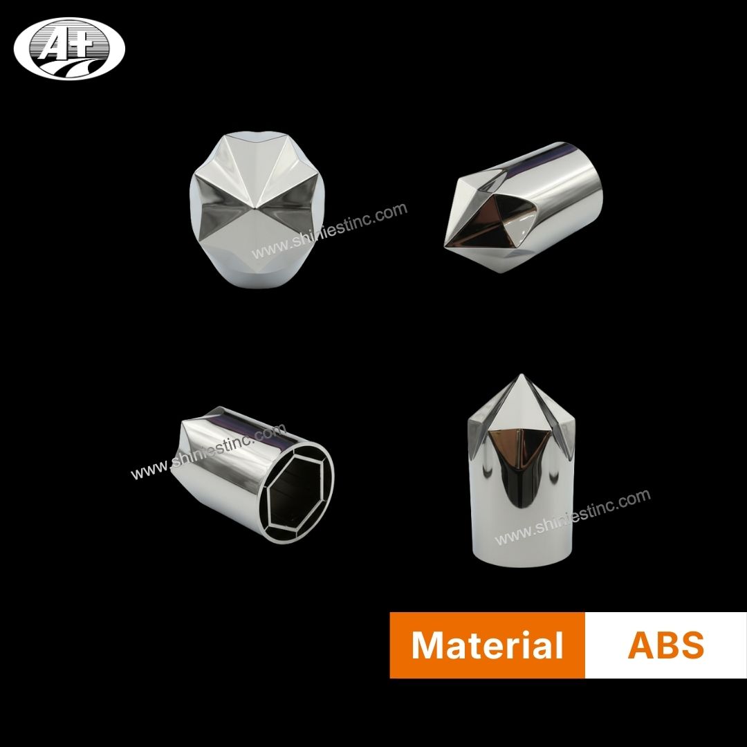 ABS Chrome 33mm Diamond Wheel Nut Cover for 22.5” Trucks