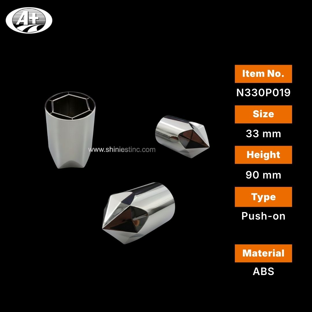 ABS Chrome 33mm Diamond Wheel Nut Cover for 22.5” Trucks