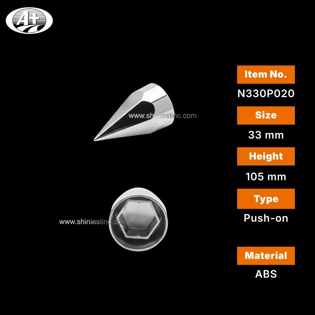 33mm ABS Chrome Conical Wheel Nut Cover for 22.5” Trucks