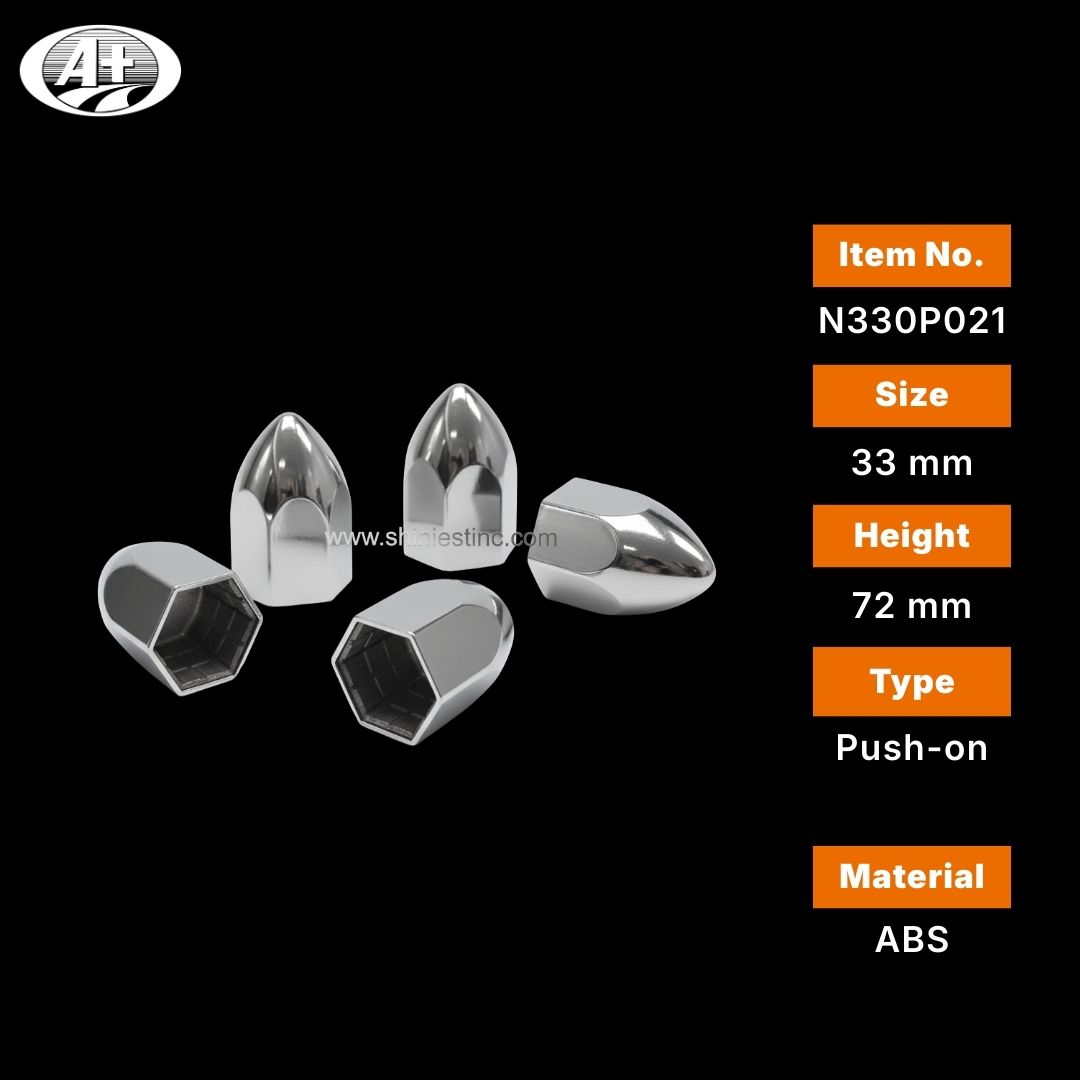 33mm ABS Chrome Bullet Wheel Nut Cover for 22.5” Trucks