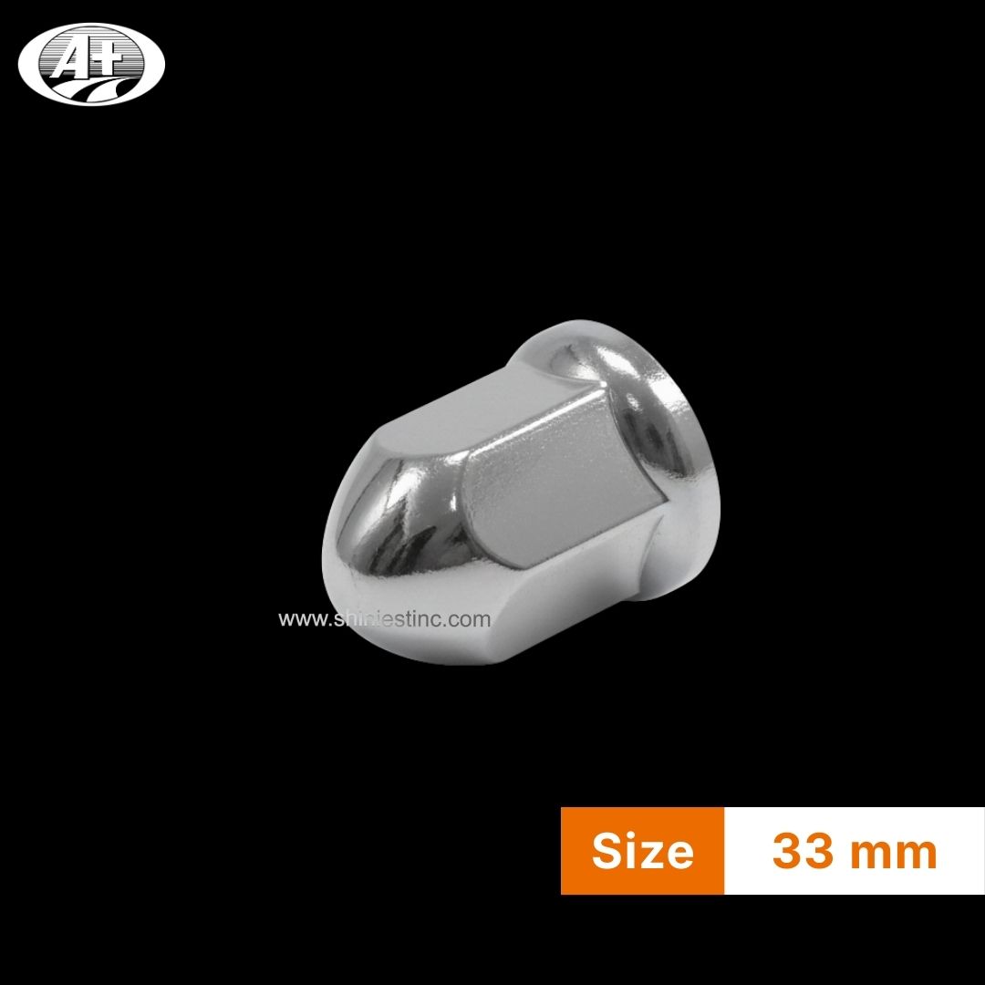 Heavy-Duty ABS Chrome 33mm Hex Nut Cover for 22.5 Inch Truck Wheels