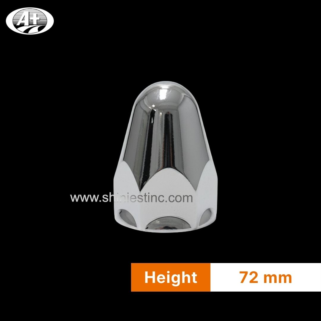 ABS Chrome 33mm Cone Nut Cover for 22.5 Inch Truck Wheels