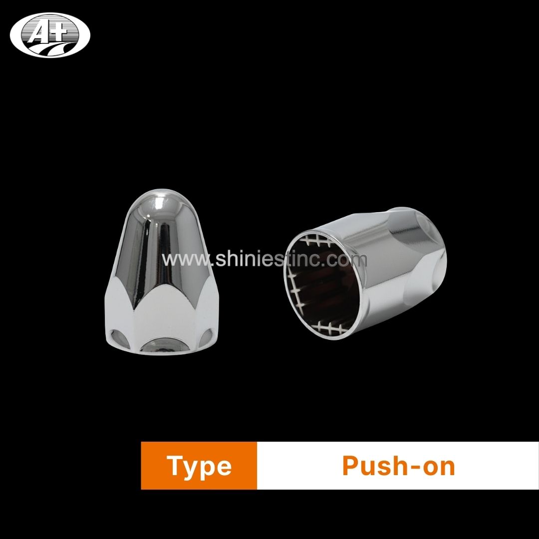 ABS Chrome 33mm Cone Nut Cover for 22.5 Inch Truck Wheels