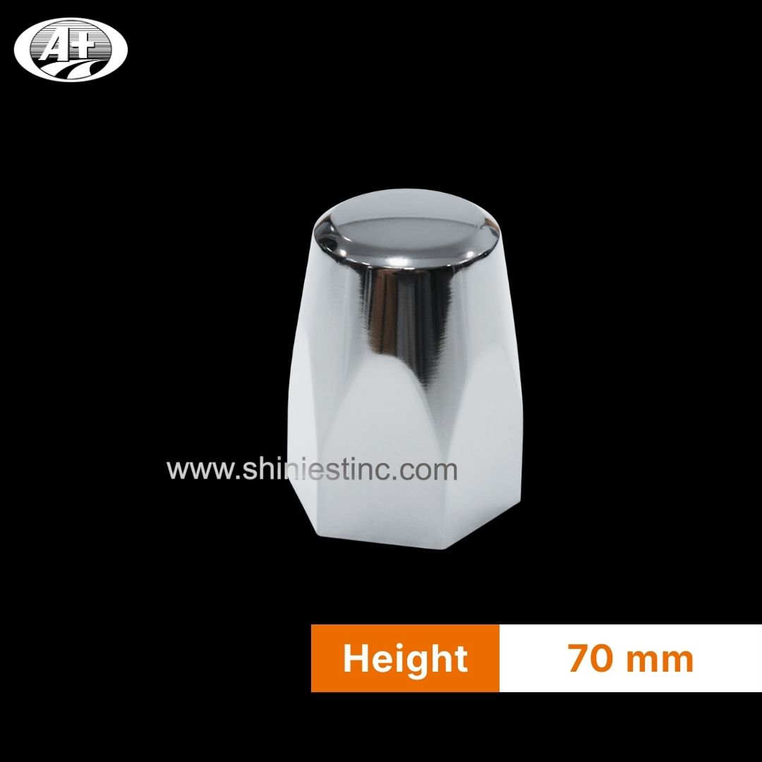 Chrome ABS 33mm Hex Nut Cover for 22.5 Inch Commercial Wheels