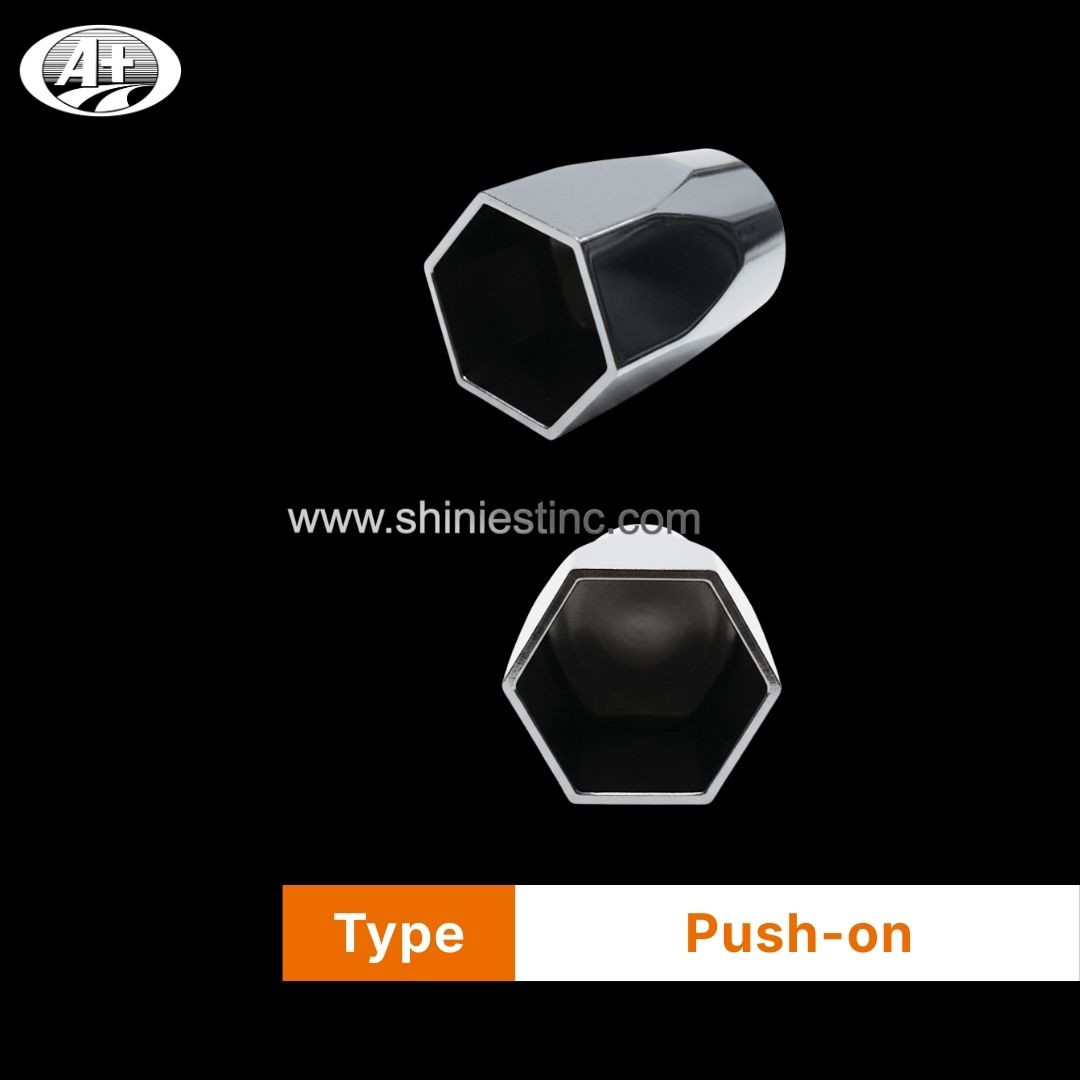 Chrome ABS 33mm Hex Nut Cover for 22.5 Inch Commercial Wheels