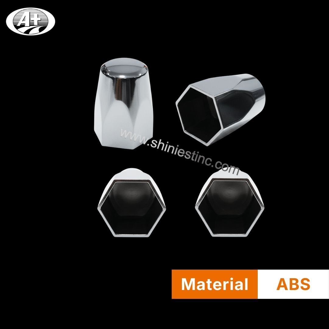 Chrome ABS 33mm Hex Nut Cover for 22.5 Inch Commercial Wheels