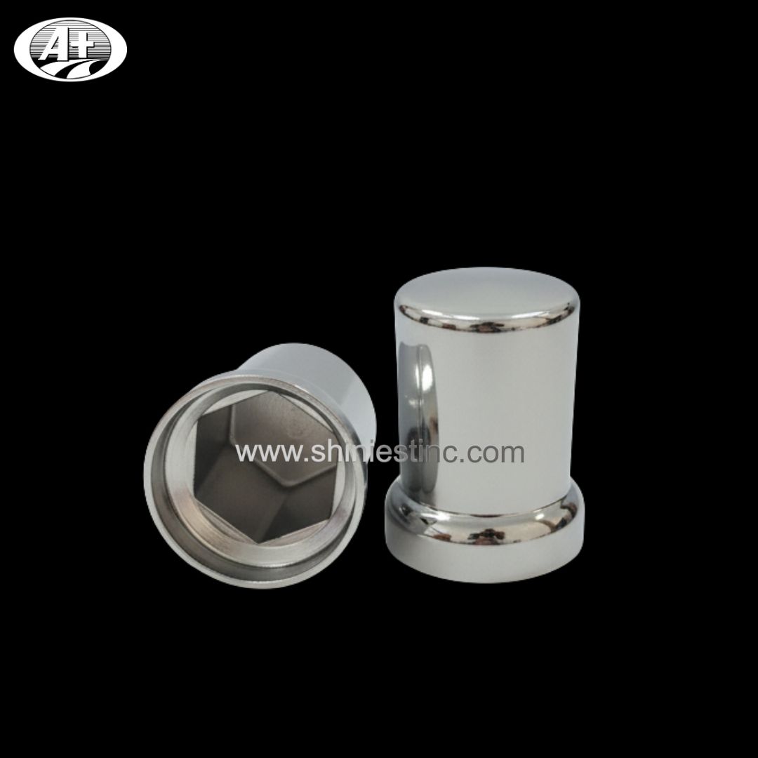 ABS Chrome 33mm Round Nut Cover for 22.5 Inch Truck Wheels