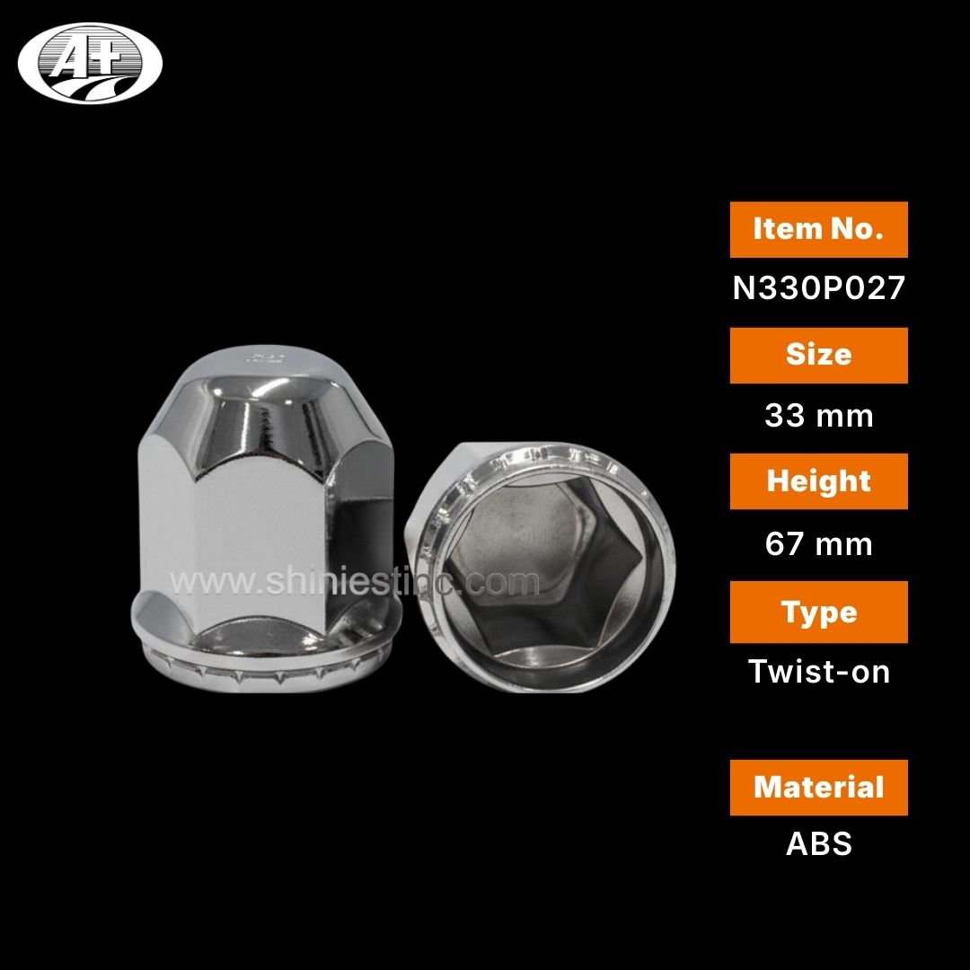 Chrome ABS 33mm Hex Flange Nut Cover for 22.5 Inch Trucks