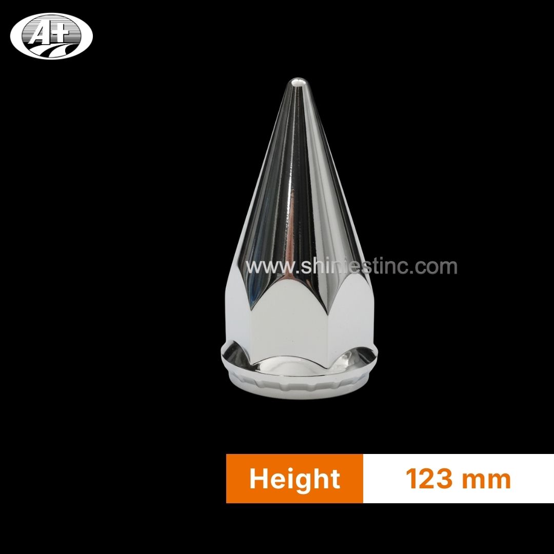 Chrome ABS 33mm Spike Nut Covers for 22.5” Truck Wheels