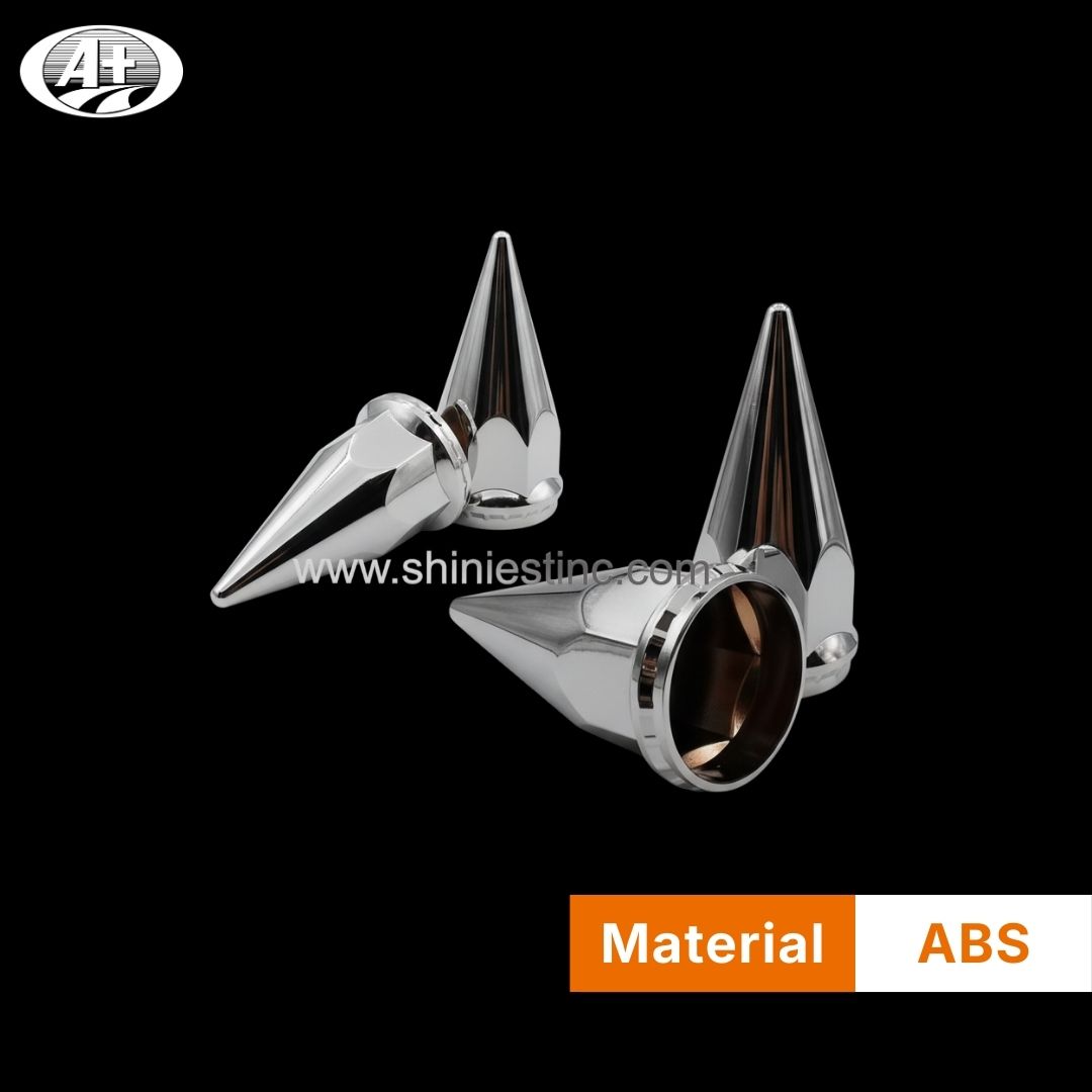 Chrome ABS 33mm Spike Nut Covers for 22.5” Truck Wheels