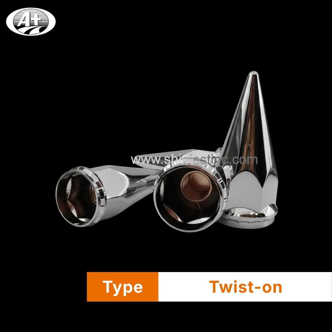 Chrome ABS 33mm Spike Nut Covers for 22.5” Truck Wheels
