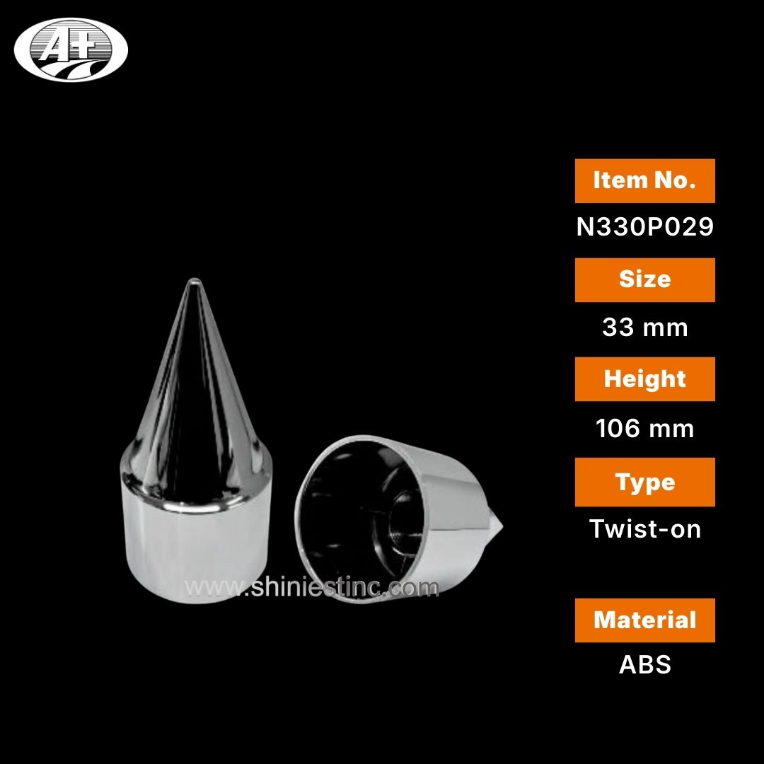 ABS Chrome 33mm Spike Wheel Nut Cover for 22.5 Inch Trucks