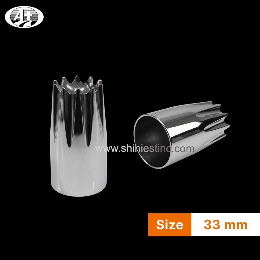 Heavy Duty 33mm Fluted Chrome ABS Truck Wheel Nut Cover