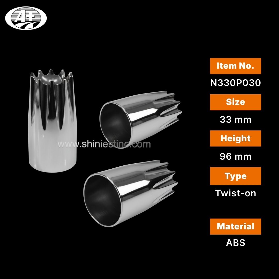 Heavy Duty 33mm Fluted Chrome ABS Truck Wheel Nut Cover