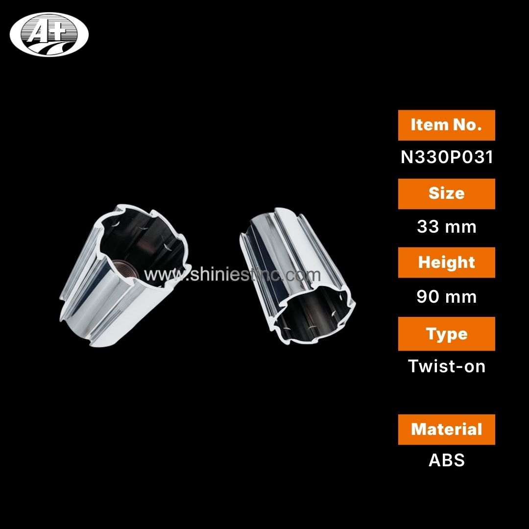 ABS Chrome 33mm Fluted Wheel Nut Cover for 22.5 Inch Trucks