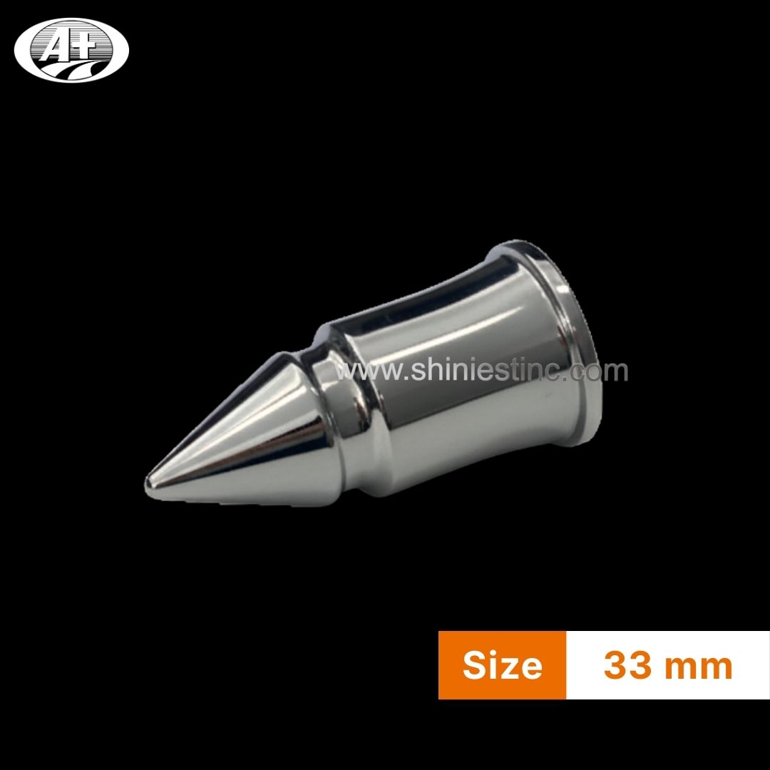 ABS Chrome 33mm Spike Lug Nut Cover for 22.5 Inch Trucks