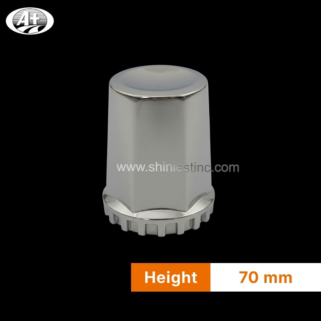 33mm Chrome ABS Round Lug Nut Cover for Heavy Duty Trucks