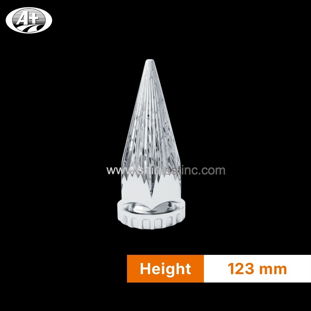 Twist-on 33mm Chrome ABS Spike Lug Nut Cover for Heavy Duty Trucks