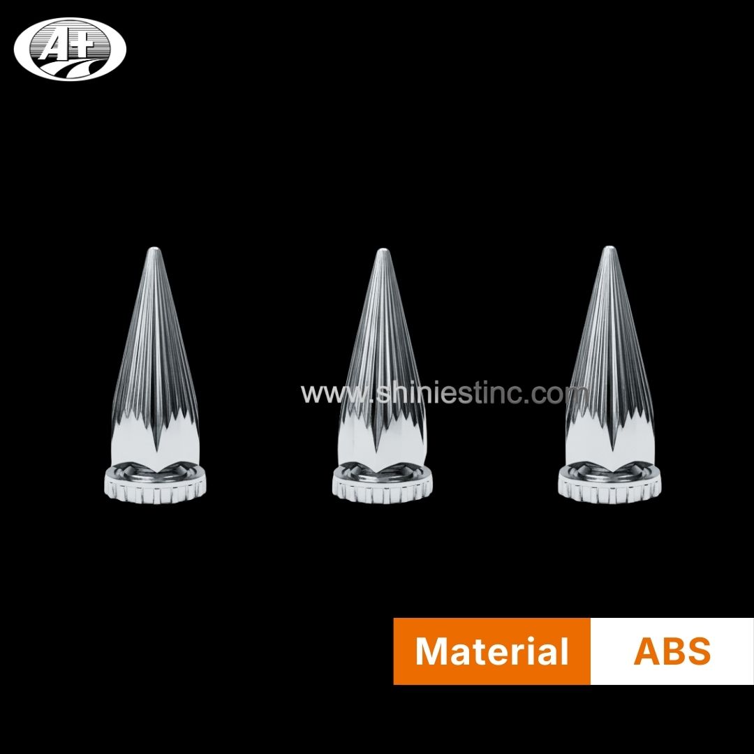 Twist-on 33mm Chrome ABS Spike Lug Nut Cover for Heavy Duty Trucks