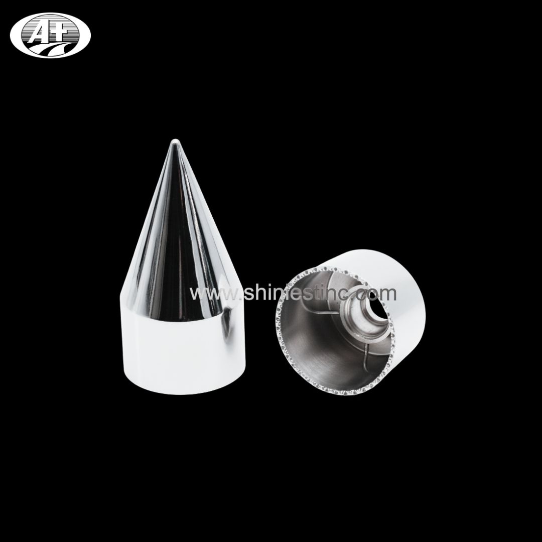 33mm Chrome ABS Spike Lug Nut Cover for American Heavy Duty Trucks