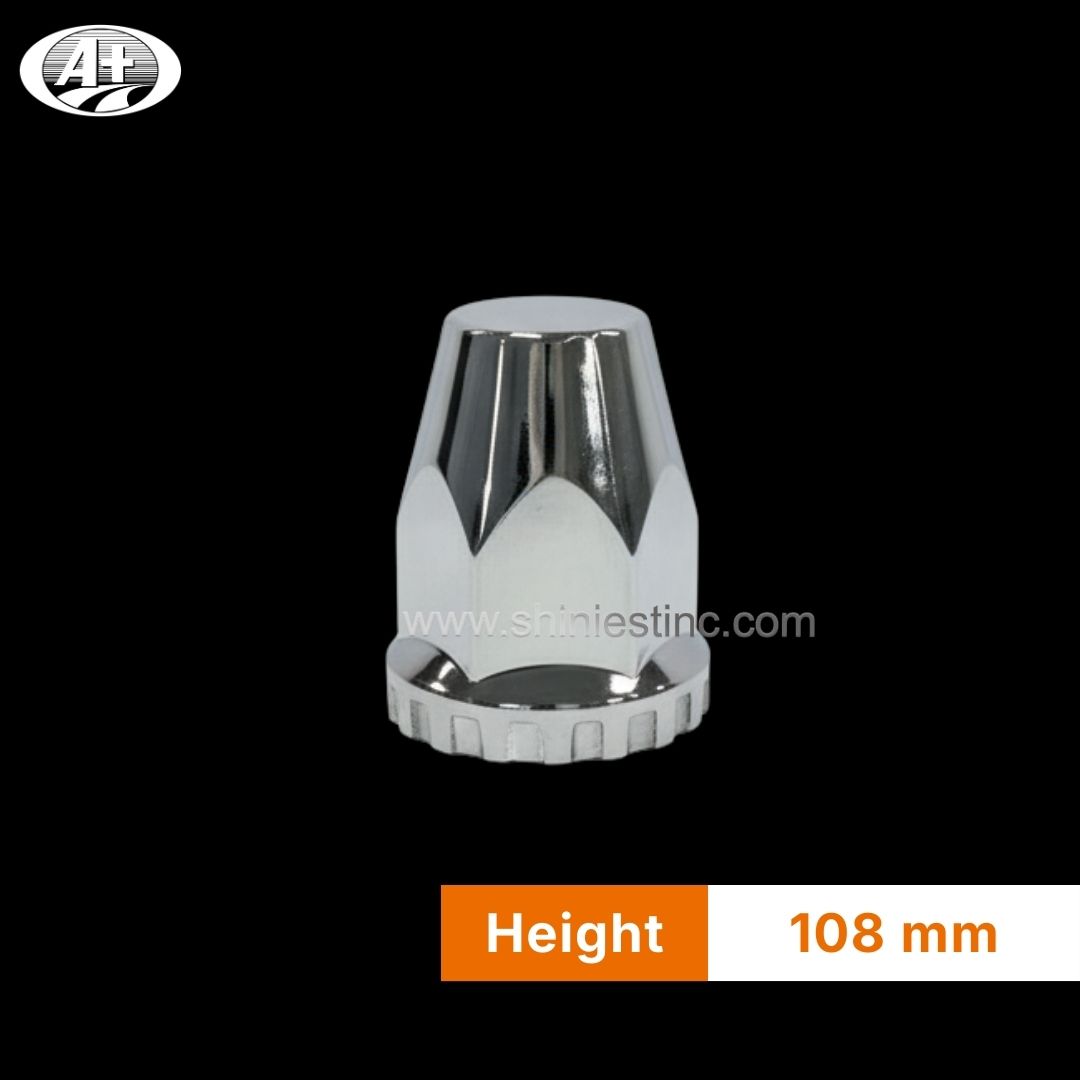 Twist-on 33mm Chrome ABS Hex Lug Nut Cover for Heavy Duty Trucks