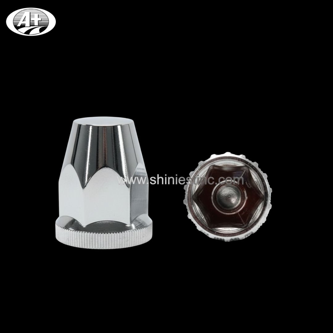 Twist-on 33mm Chrome ABS Hex Lug Nut Cover for Heavy Duty Trucks