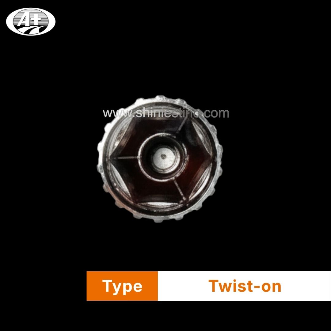 Twist-on 33mm Chrome ABS Hex Lug Nut Cover for Heavy Duty Trucks