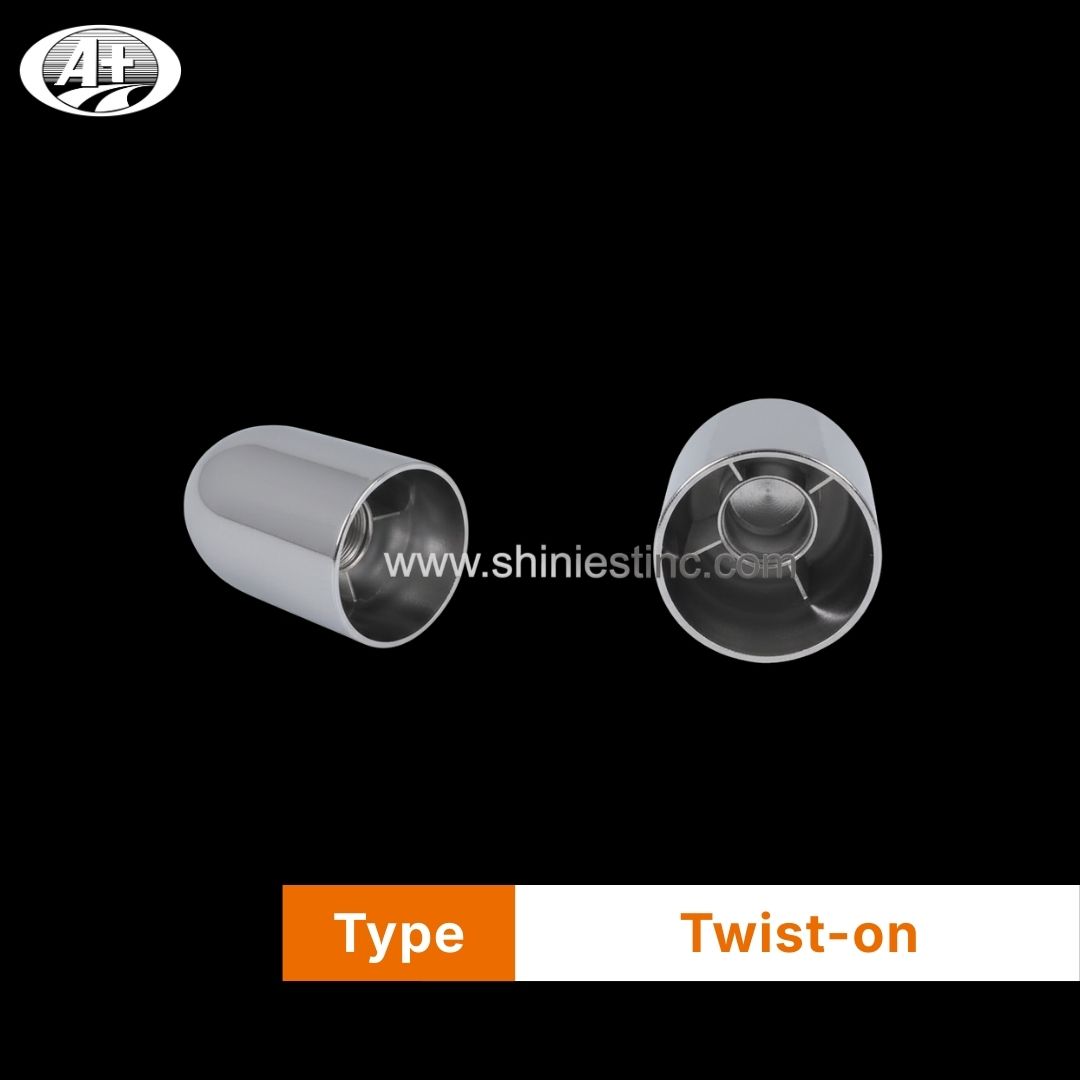 Twist-on 33mm Chrome ABS Bullet Lug Nut Cover for Heavy Duty Trucks