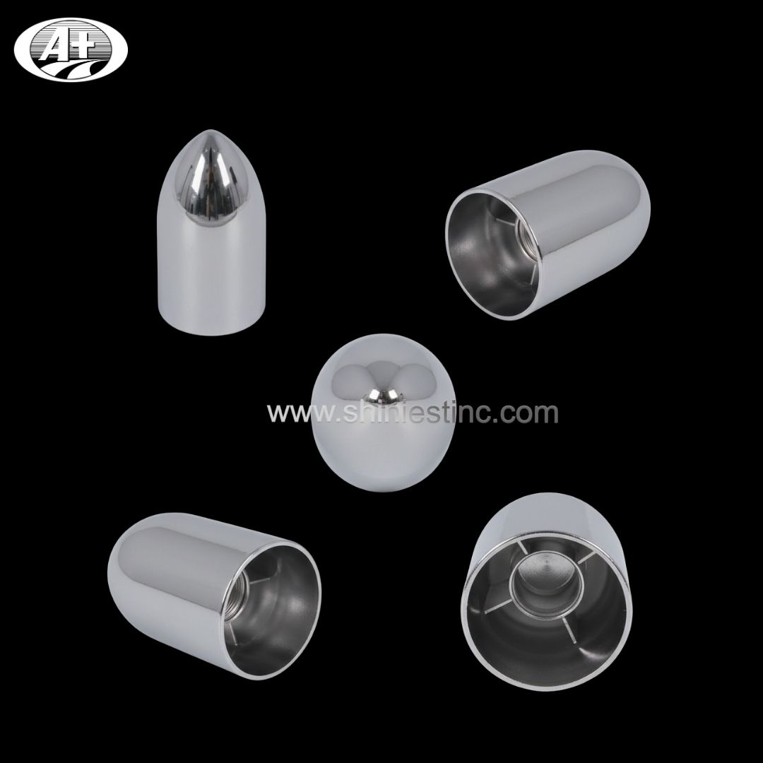 Twist-on 33mm Chrome ABS Bullet Lug Nut Cover for Heavy Duty Trucks