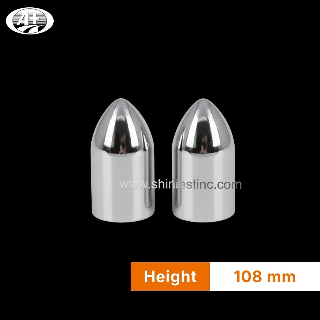 Twist-on 33mm Chrome ABS Bullet Lug Nut Cover for Heavy Duty Trucks