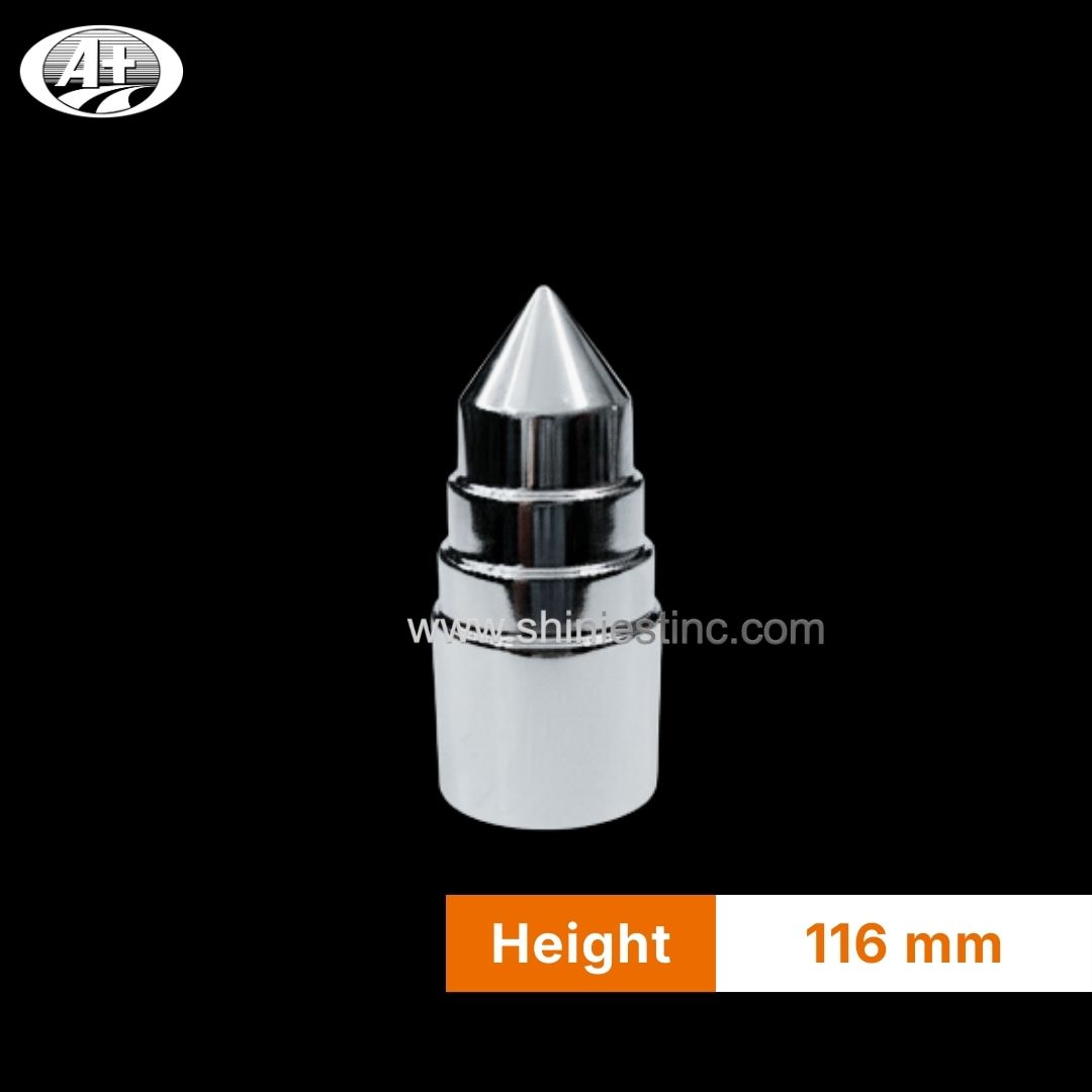 33mm Chrome ABS Tiered Spike Lug Nut Cover for Heavy Duty Trucks