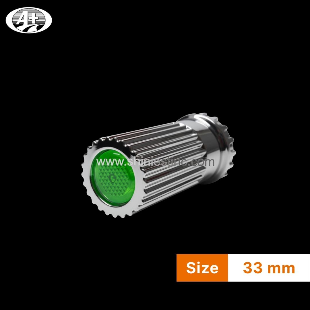 33mm Chrome ABS Ribbed Lug Nut Cover for Heavy Duty Trucks