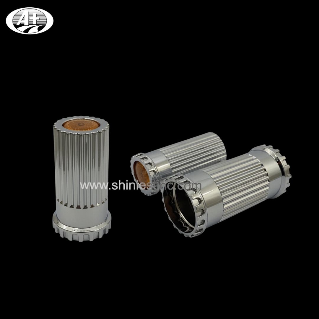 33mm Chrome ABS Ribbed Lug Nut Cover for Heavy Duty Trucks