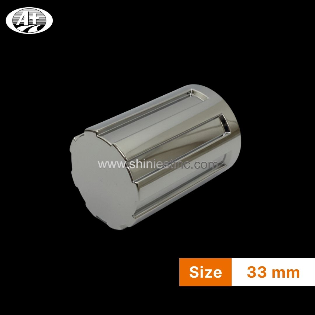 Chrome ABS 33mm Ribbed Wheel Nut Cover for Commercial Trucks