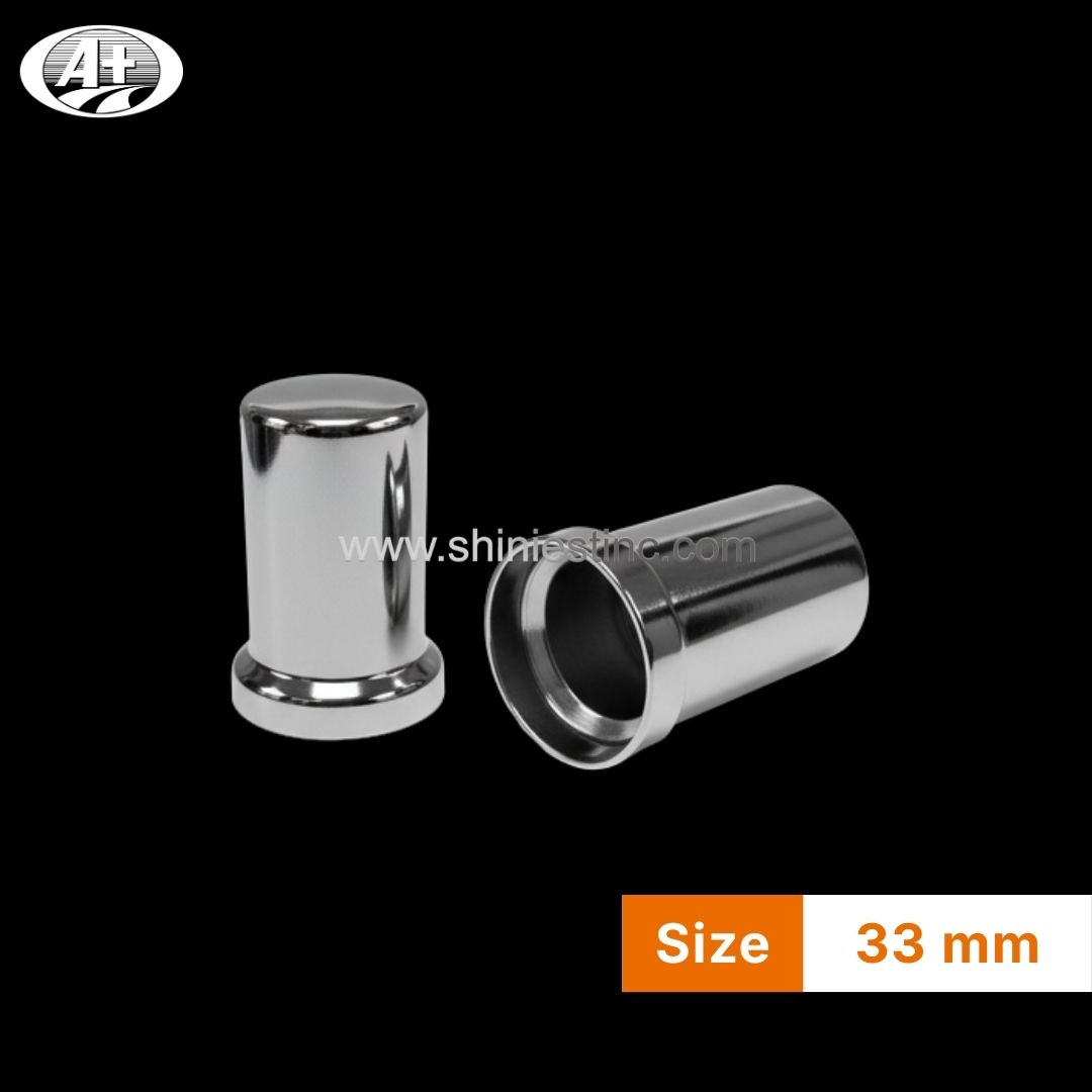 Standard Smooth 33mm Chrome ABS Wheel Nut Cover for Semi Trucks